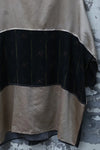 Mutedance splicing loose drawstring V-neck top series MD-MD24SS89-KAQI Khaki PM125